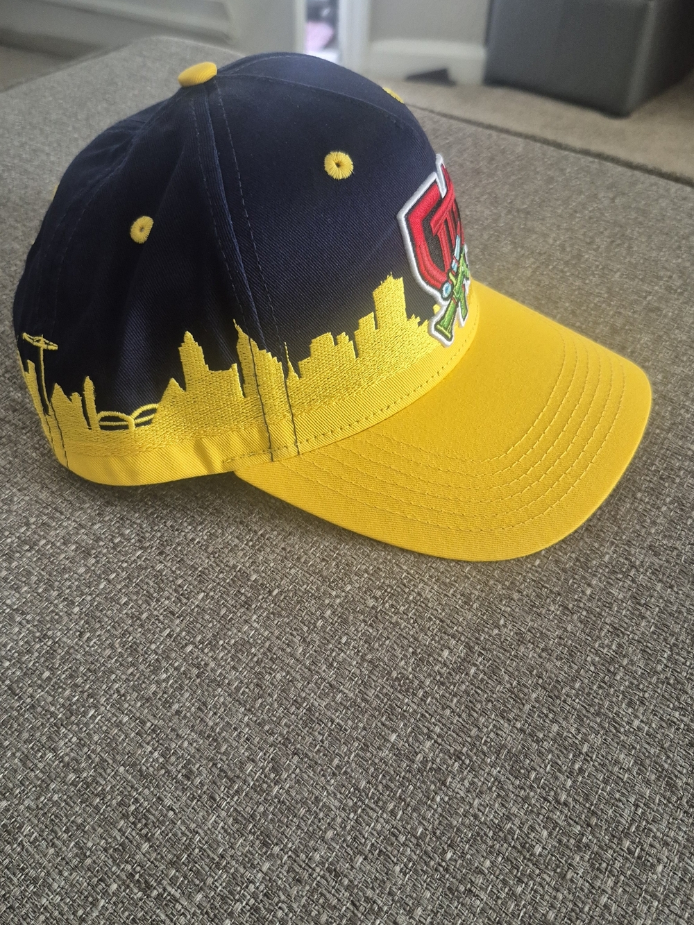 Navy and Yellow City Skyline Baseball Cap